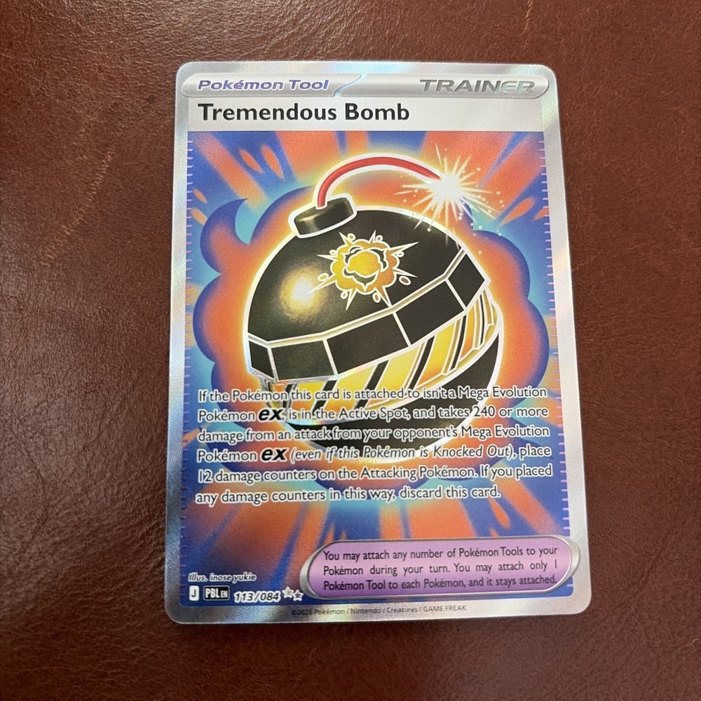 Pokémon TCG Tremendous Bomb 113/084 Full Art Ultra Rare Pitch Black Trainer Card